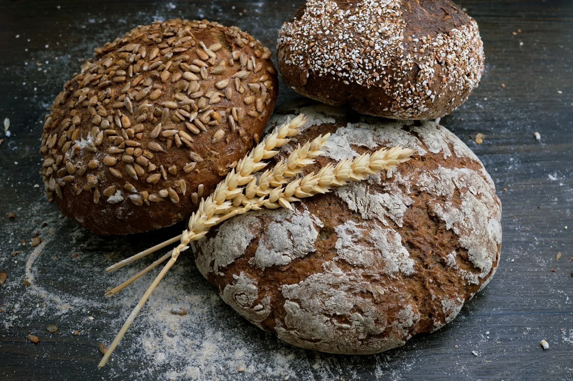Bread baking process in the bakery oven