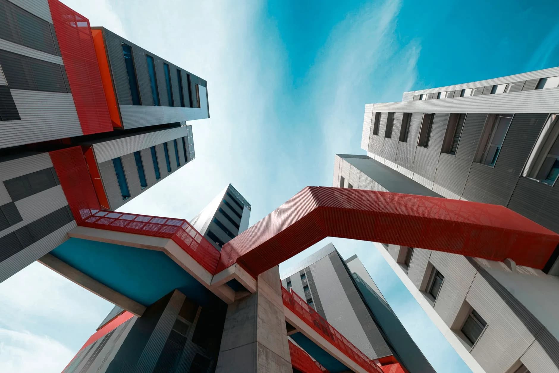 Finished modern building exterior with clean geometry and evening light