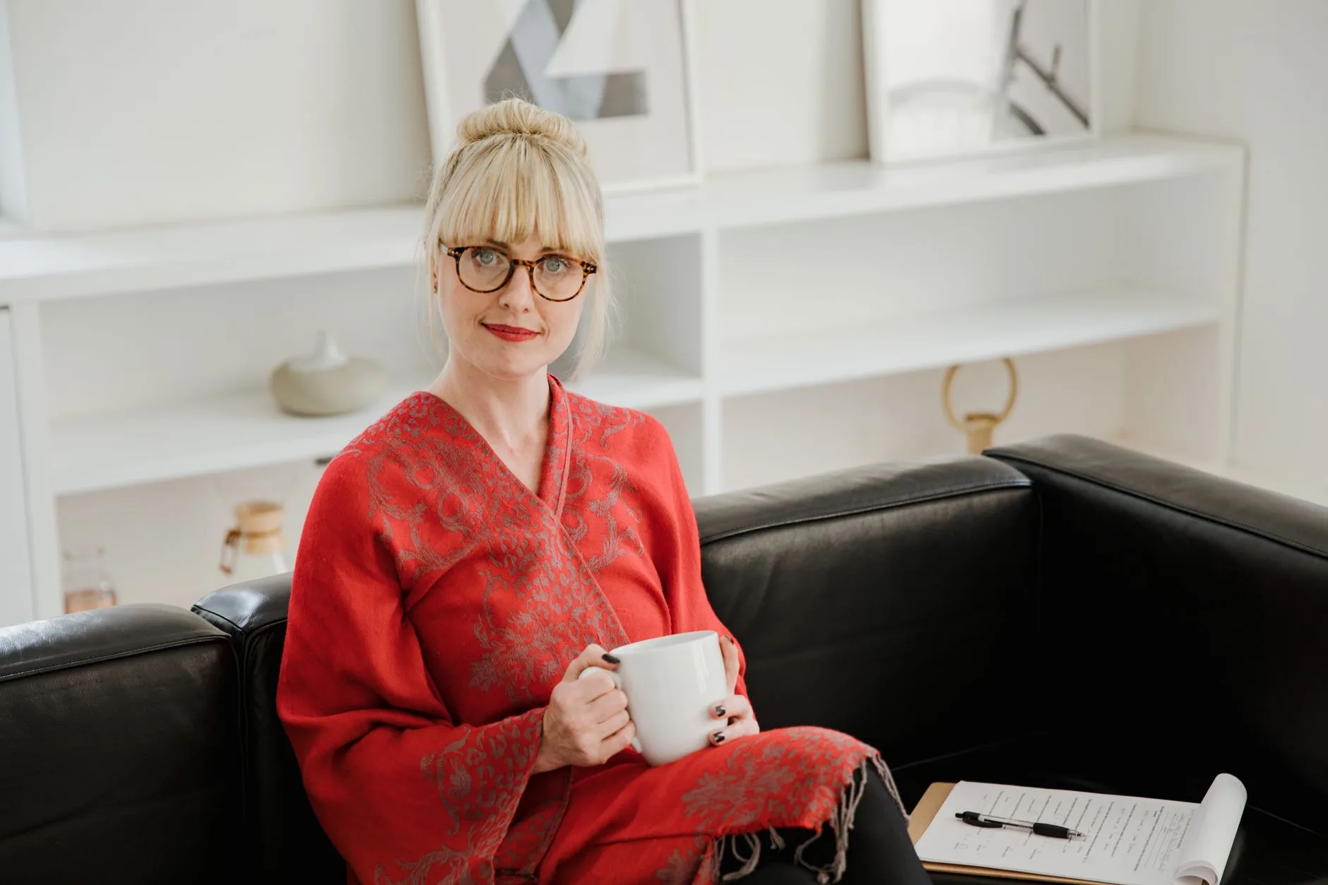 Therapist portrait in a calm spa setting