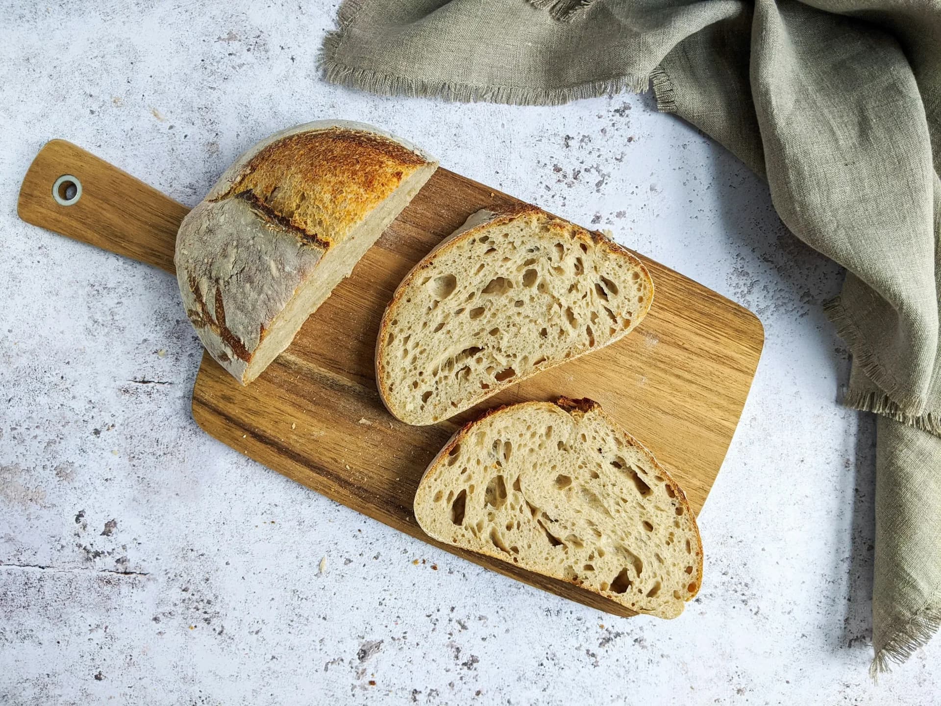 Fresh sourdough loaf from the bakery