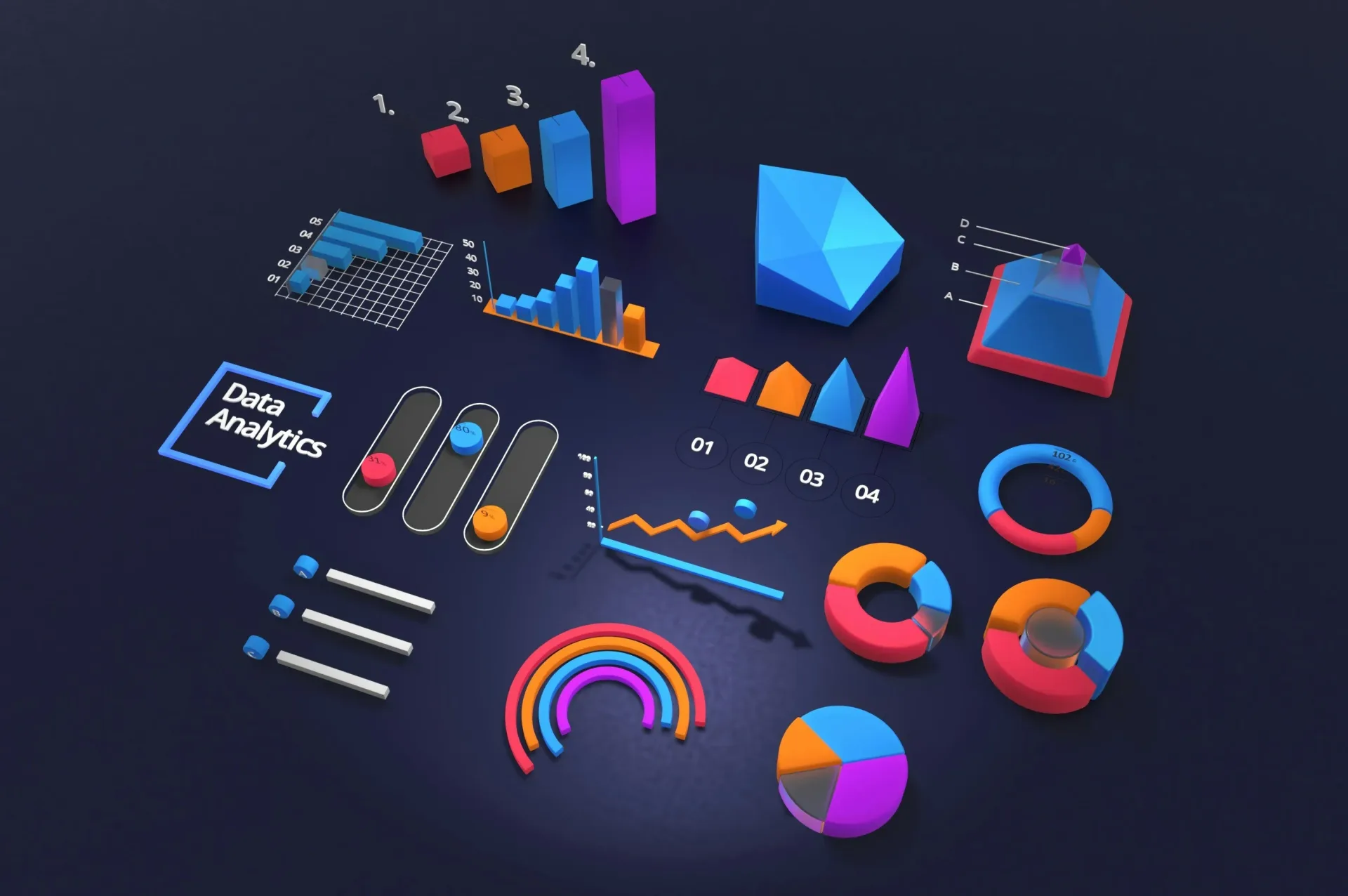 Product analytics charts and merchandising performance on a screen