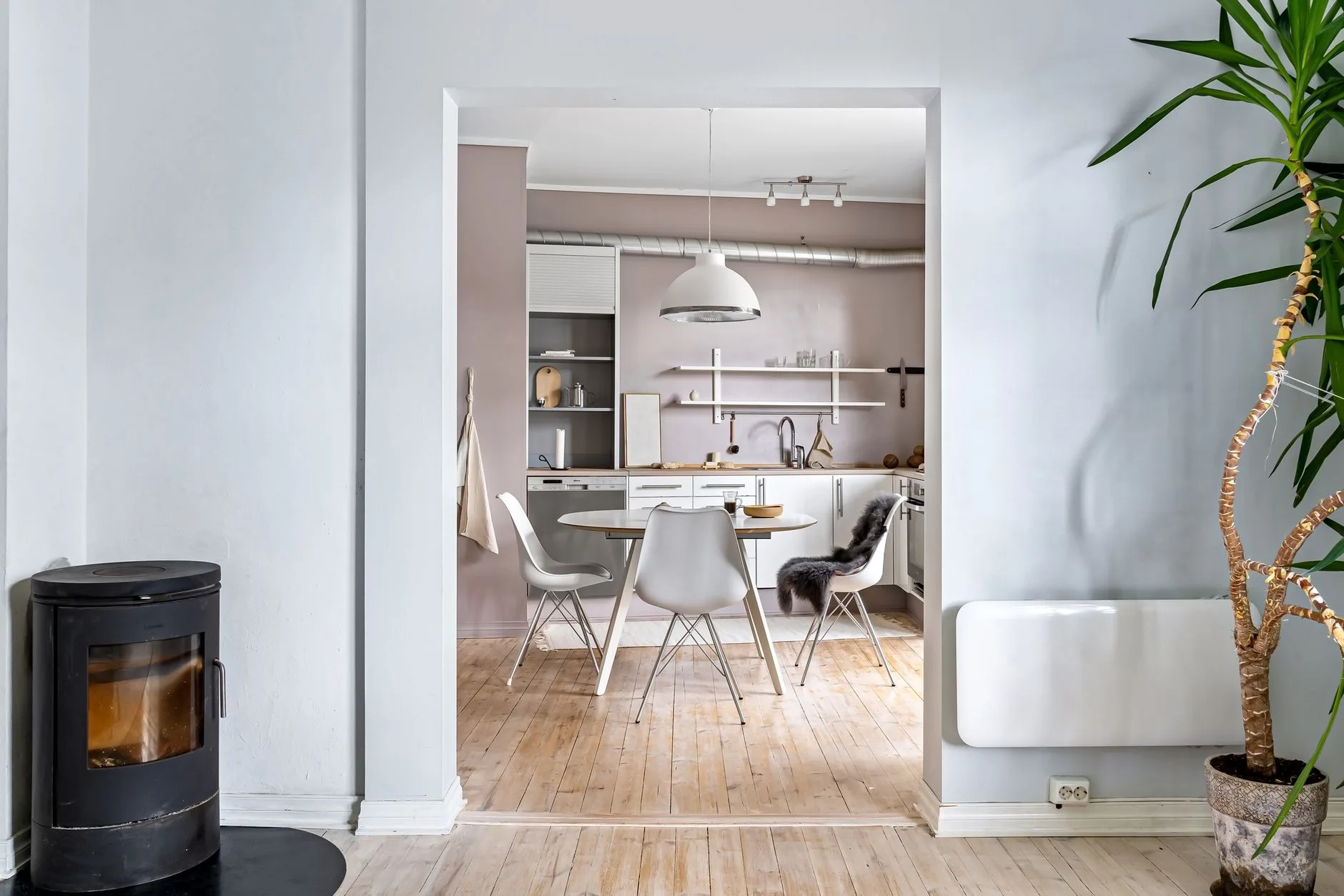 Calm Scandinavian apartment with curated ceramics and natural textiles
