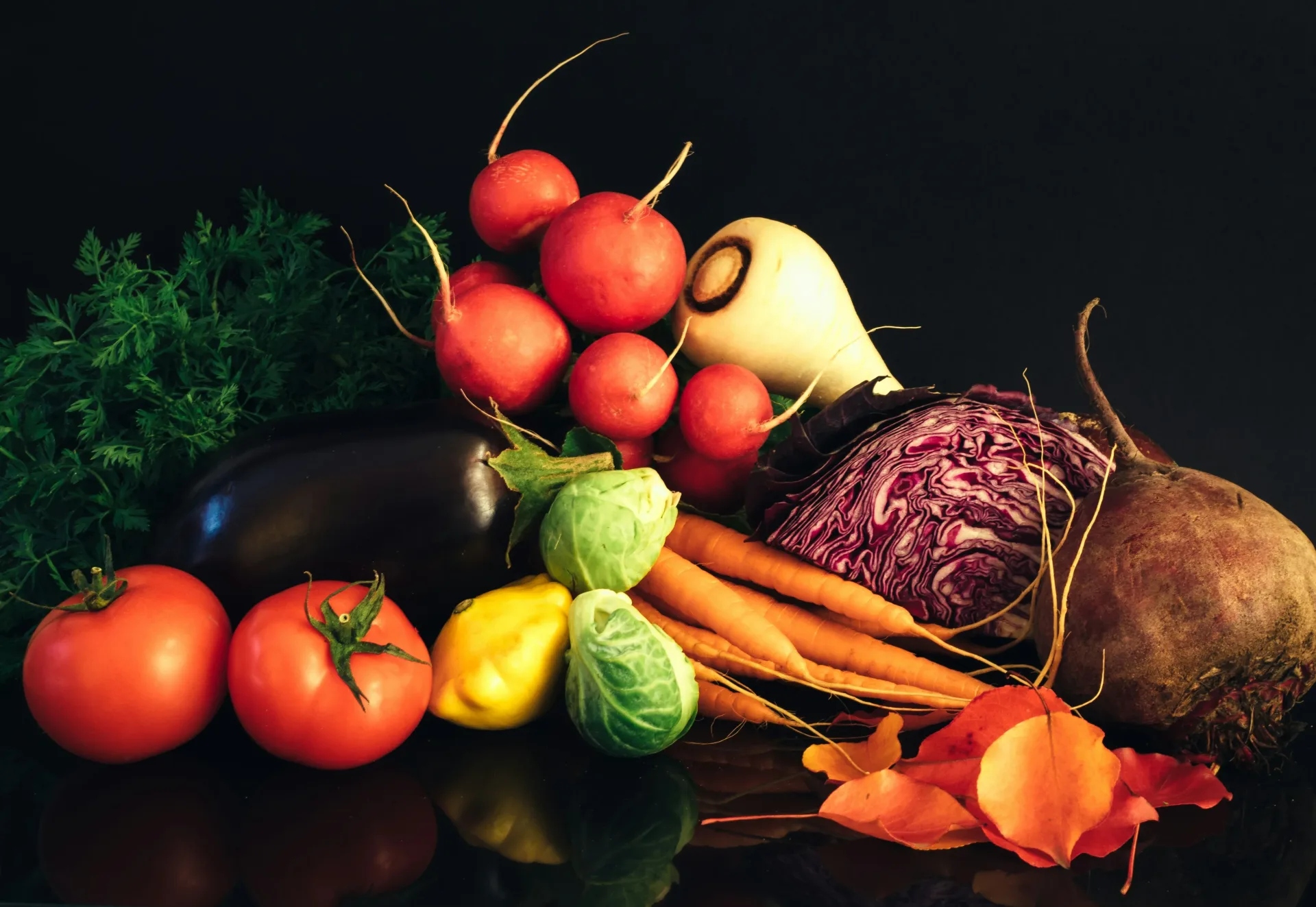 Root vegetables ready for cooking in a seasonal vegetable box
